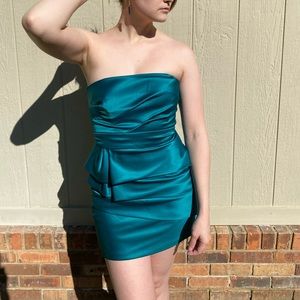 Teal cocktail dress